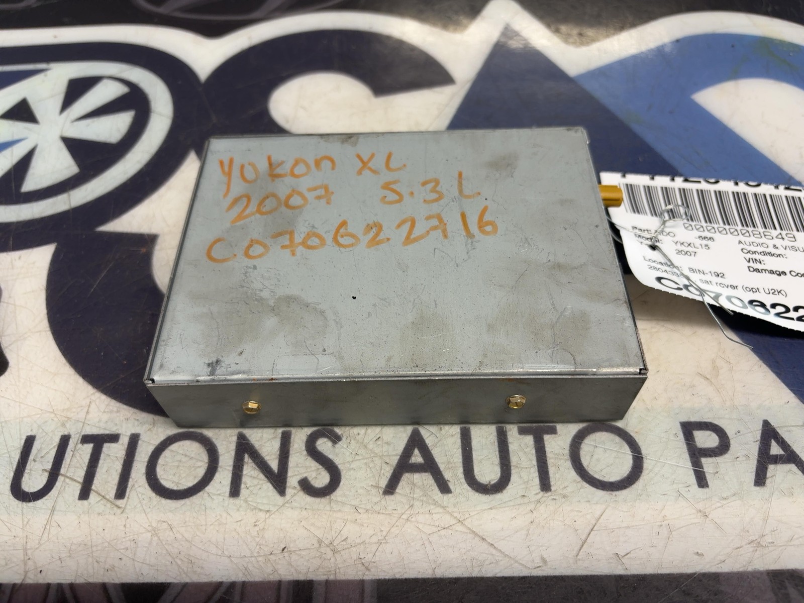 2007-14 GMC Yukon XL 1500 Audio & Visual Equip 28043359 Sat Rcver (opt U2k)