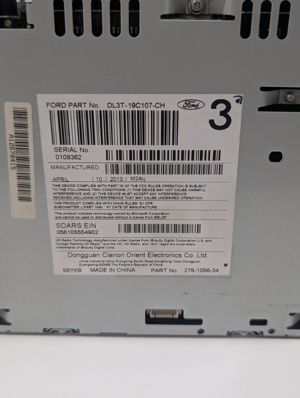 Ford FoMoCo branded OEM AM/FM CD player radio receiver unit
