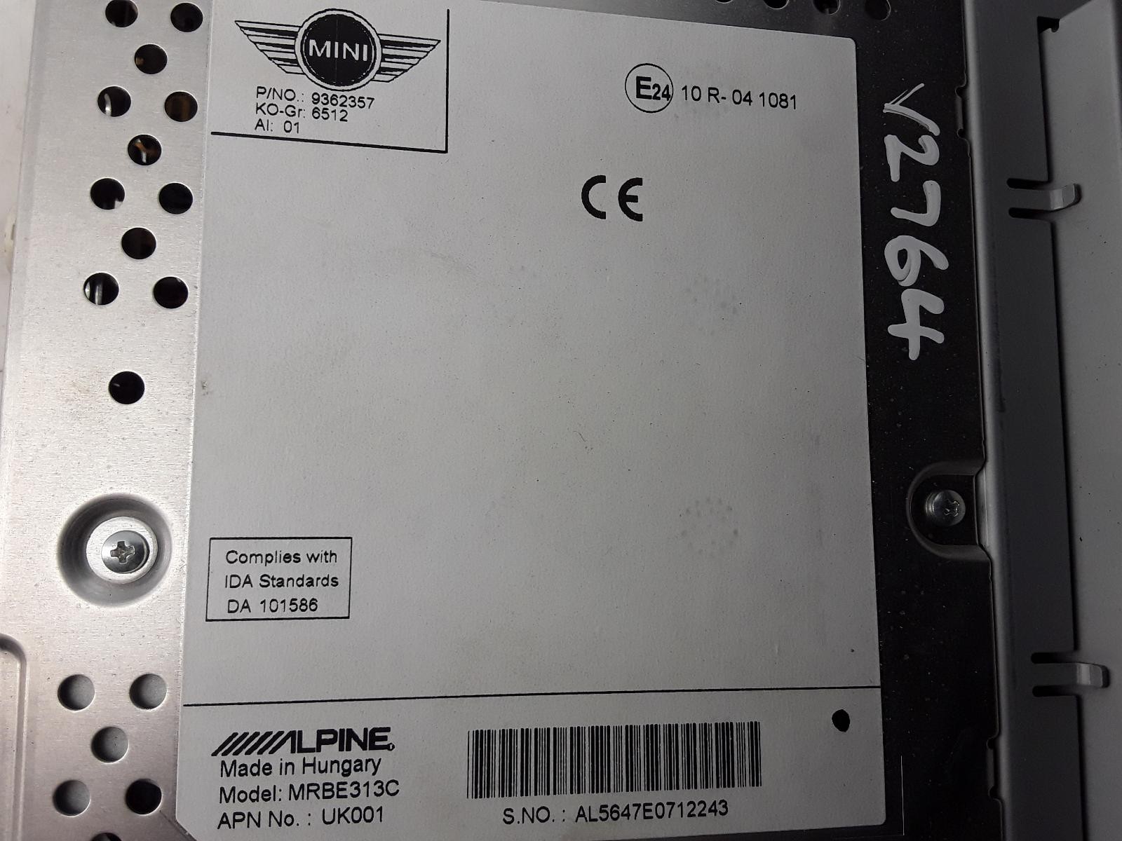 BMW MINI F56 2014 Standard Radio Media Player Head Unit 9362357 9354394