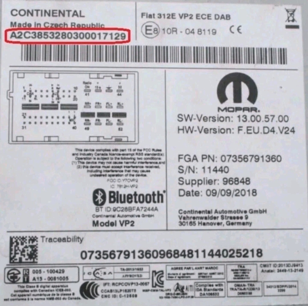 ✅UAS/UAG 4C Radio Unlock Code Anti-Theft Ram, Jeep, Dodge, Chrysler 8.4 Uconnect
