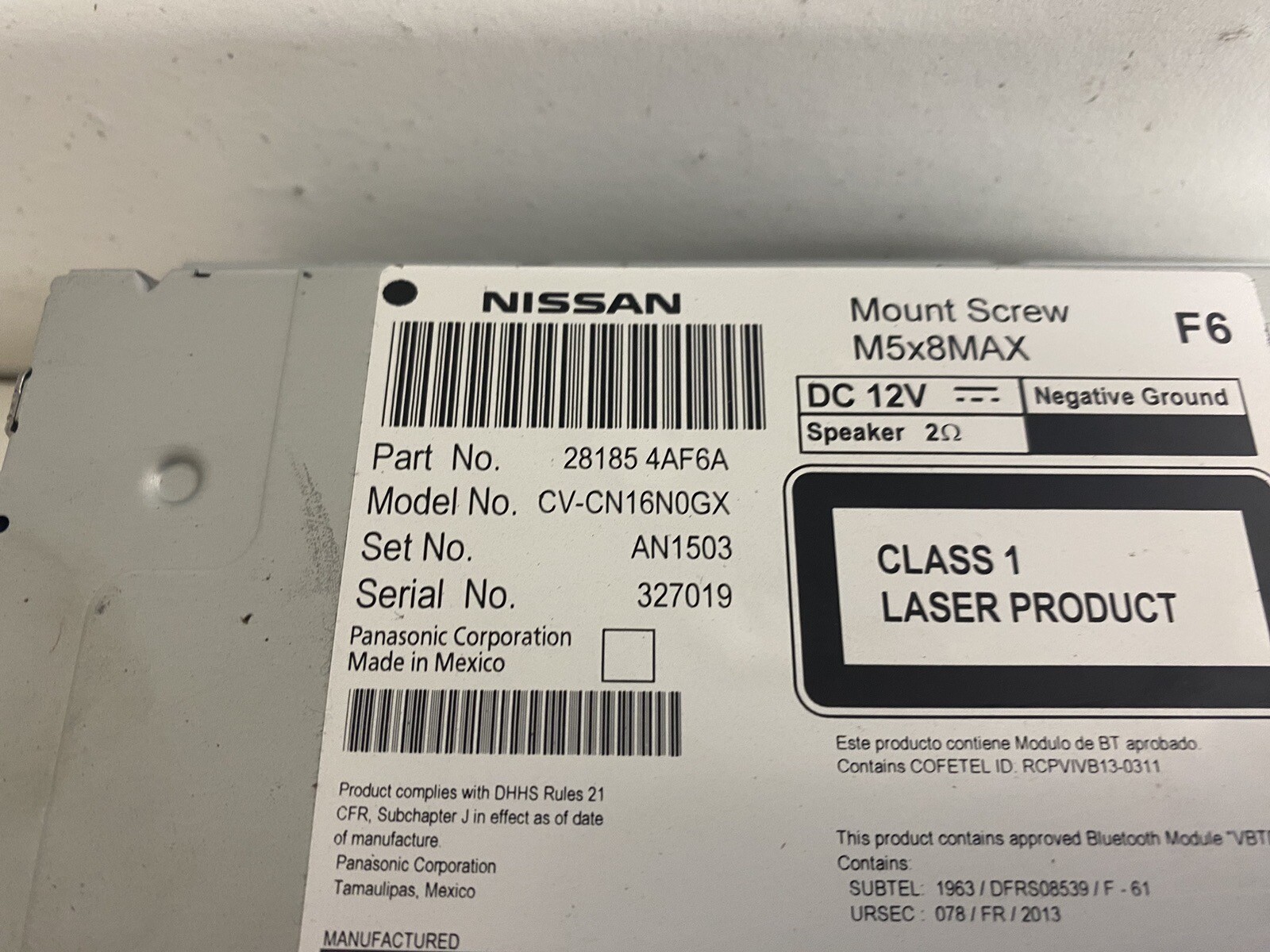 2017-2019 Nissan Sentra Radio Stereo NON-NAV NON-PHONE APP w 5.0″ Screen Oem