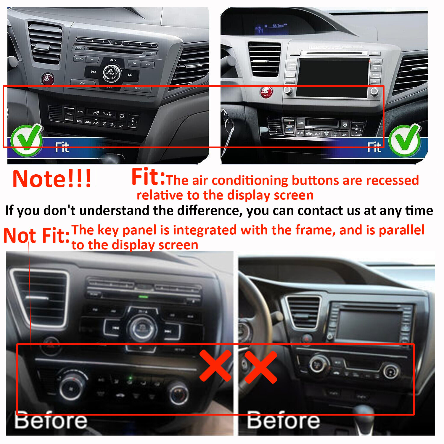 Big Screen Radio For Honda Civic 2012 Android 12 Car Stereo Apple CarPlay
