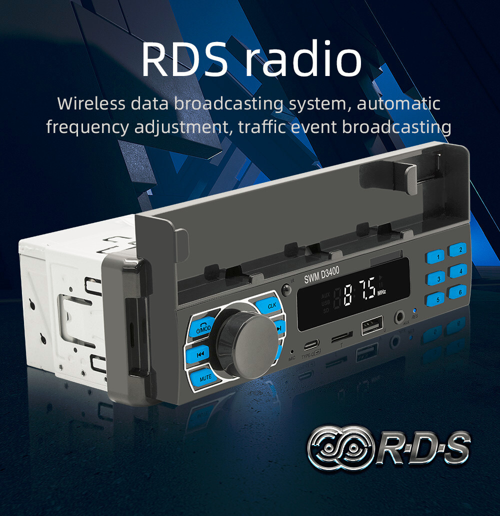 Car Radio Stereo Bluetooth AUX-In MP3 Player Stereo Digital Audio Positioner USB