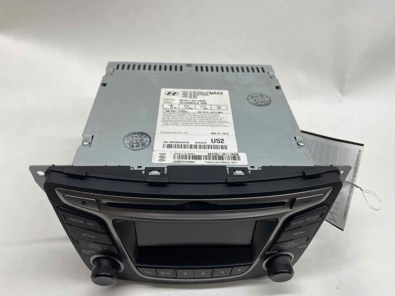 15 16 2017 Accent Radio AM-FM-Stereo-CD-MP3 *May Need Programming 96170-1R111RDR