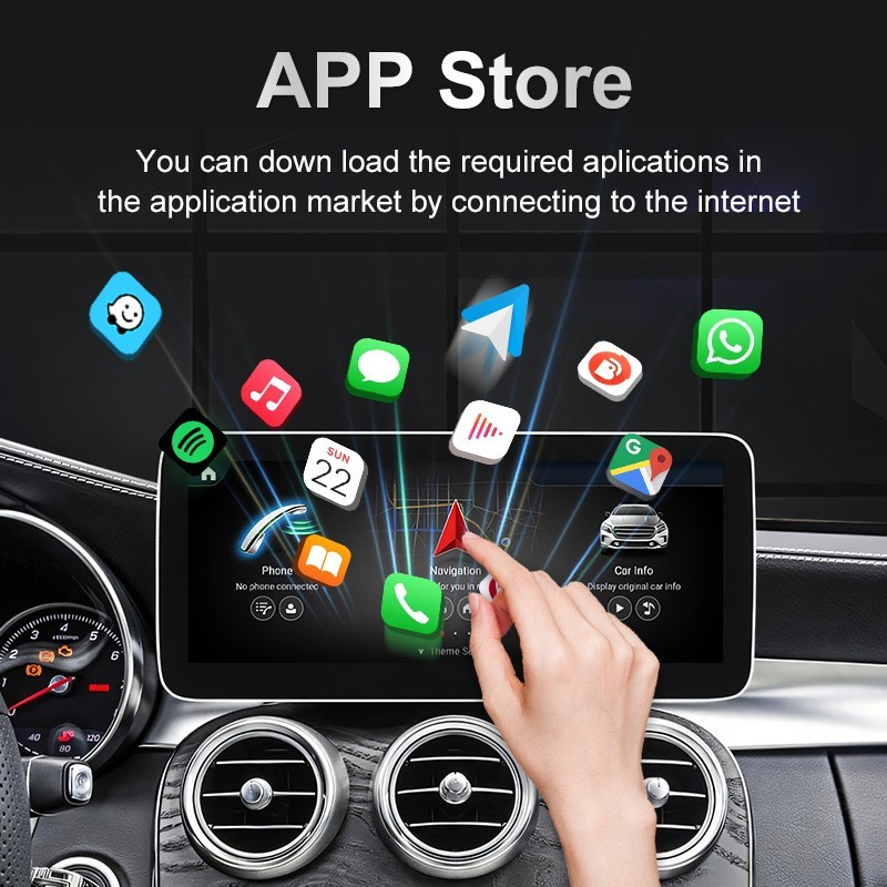 12.3″ 4+64G 8 Core Android14 Stereo CarPlay NTG5.0 for Benz GLC W205 2015-2018