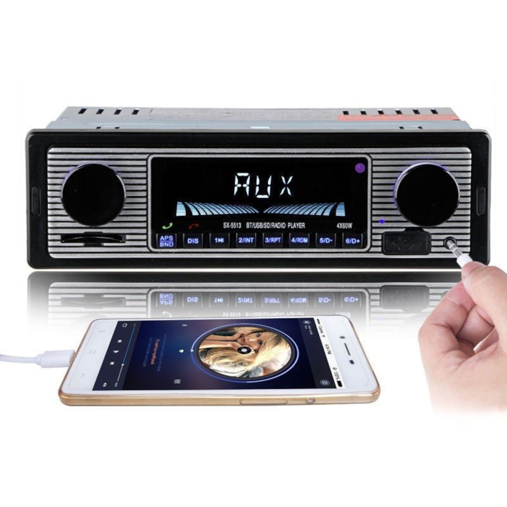 Retro Car Bluetooth Compatible Radio MP3 Player Stereo USB/AUX/SD/ISO/FM Classic
