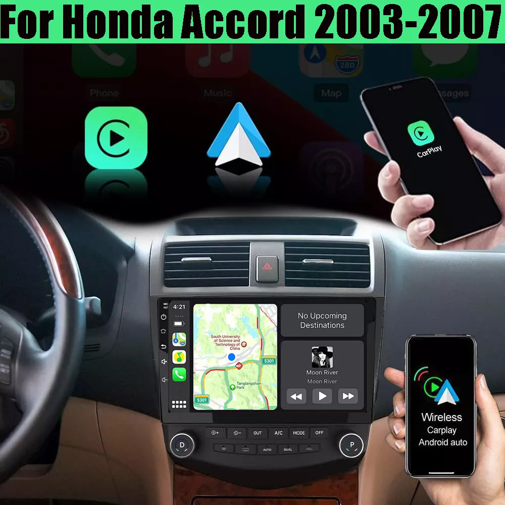 4+64GB Android 15 Car GPS Stereo Radio For Honda Accord 2003 2004 2005 2006 2007