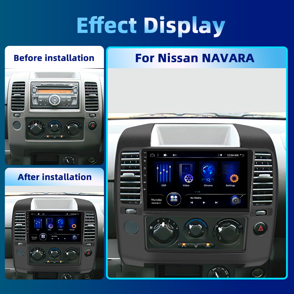For Nissan Navara 2006-2012 Car Stereo Radio Android Auto Carplay GPS Navi 2+32G