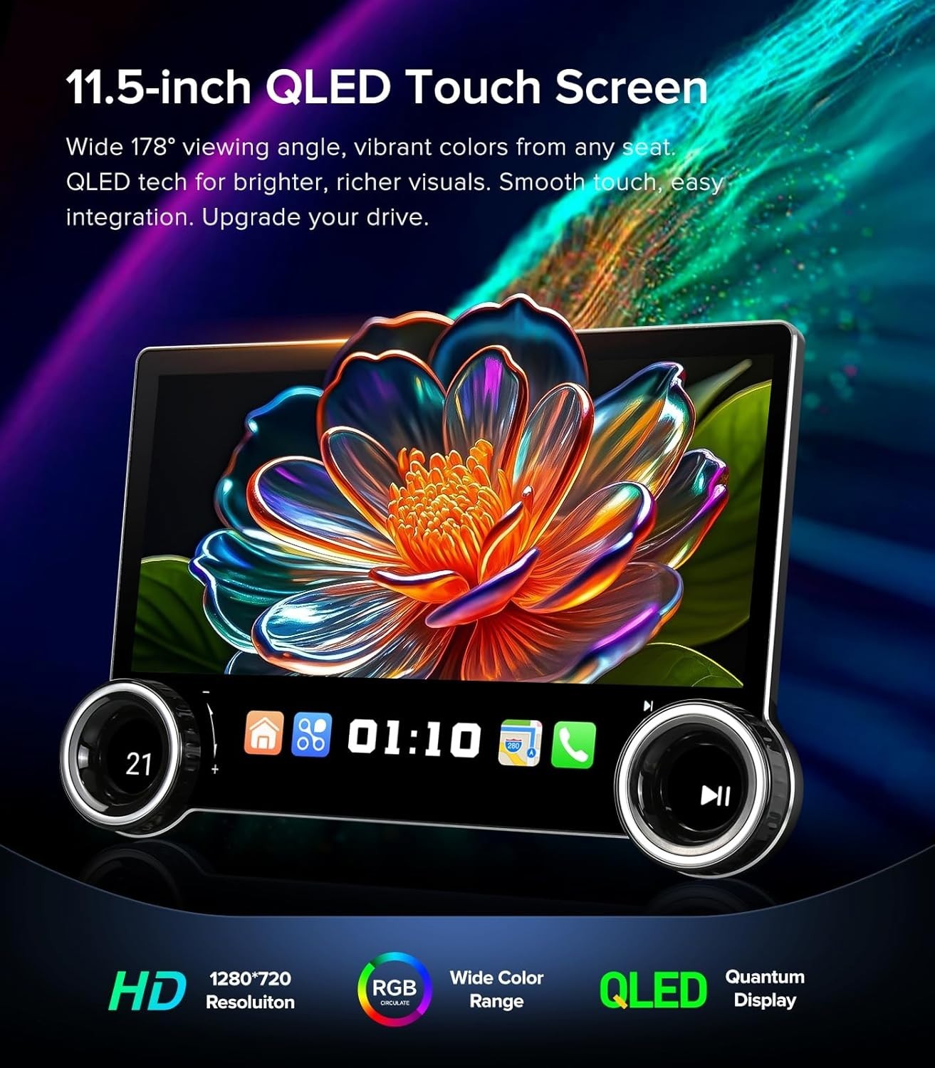 11.5″ Dual Knob Car Stereo for Ford F150 (2009-2012) – 4G+64G Wireless 4579