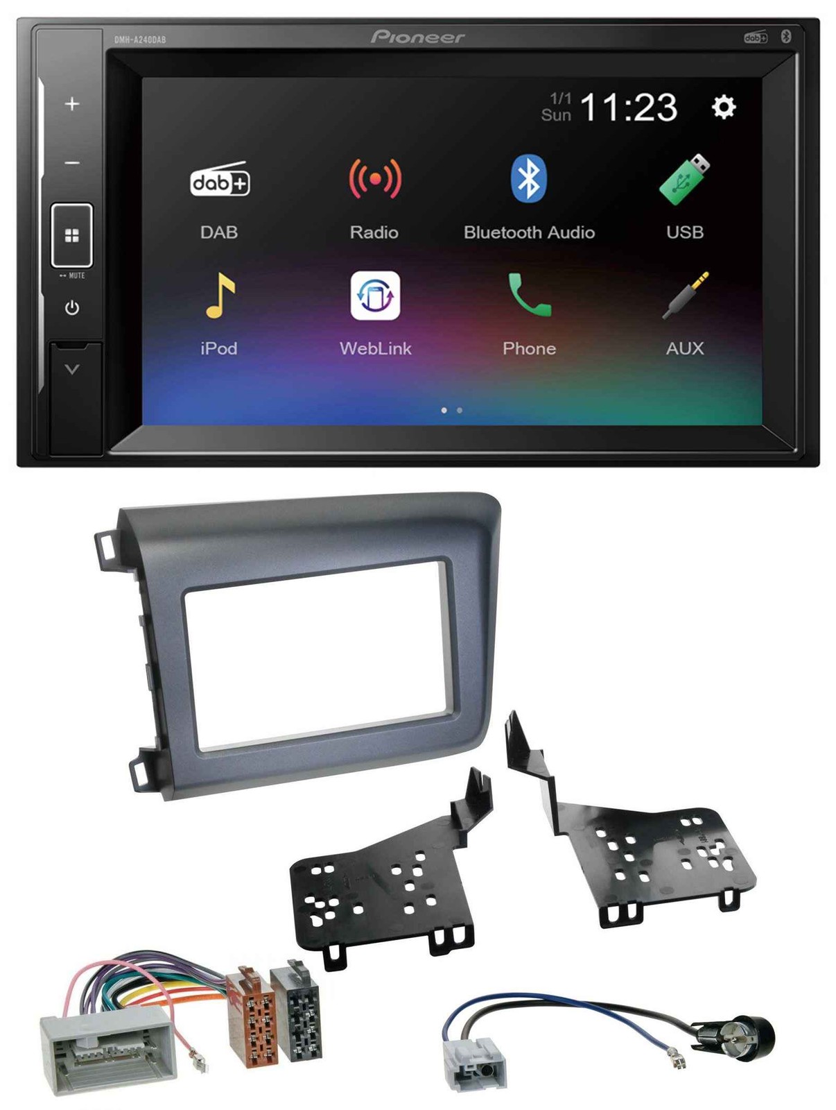 Pioneer DAB MP3 2DIN Bluetooth USB Car Stereo for Honda Civic US Models 2012-201