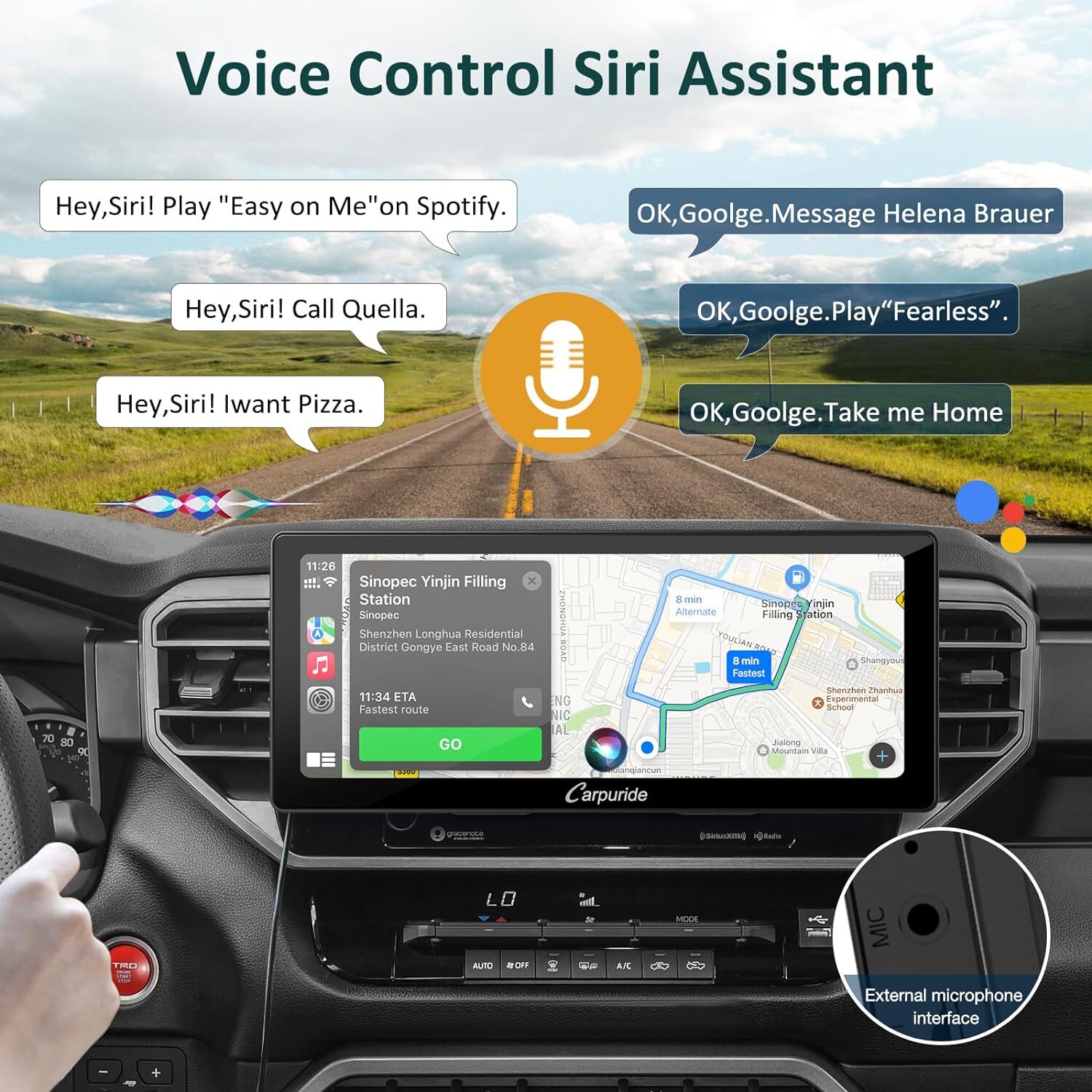 Carpuride 10.3” IPS Touch Screen Wireless Carplay Android Auto Car Radio Receive