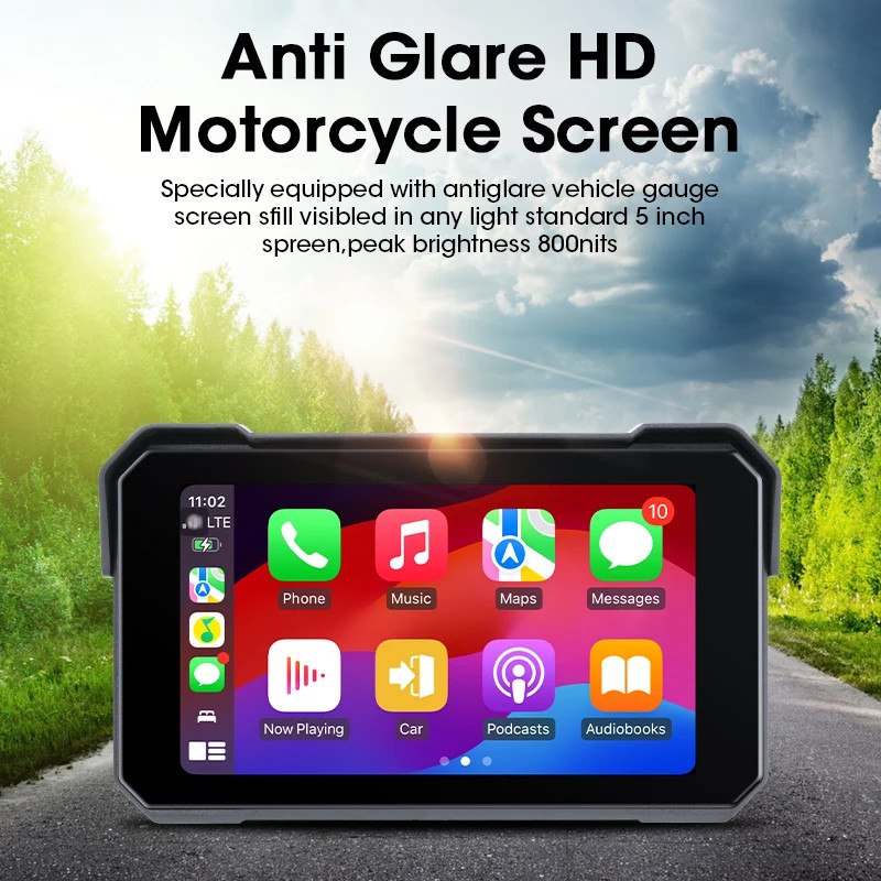 Jansite Motorcycle Display Screen Carplay Moto Navigation Portable Digital BT