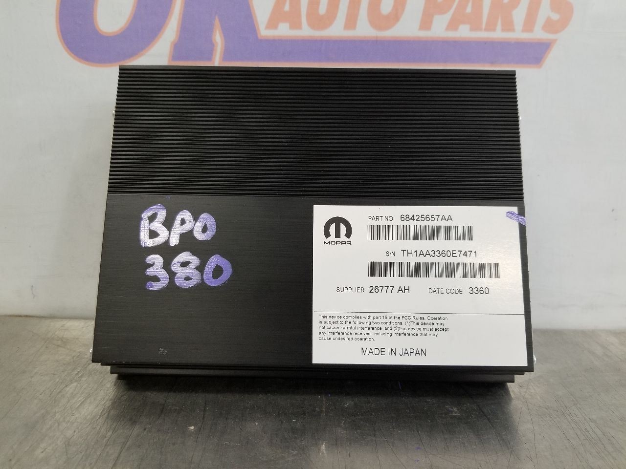 21 2021 DODGE CHARGER R/T RADIO AUDIO AMPLIFIER 68425657AA