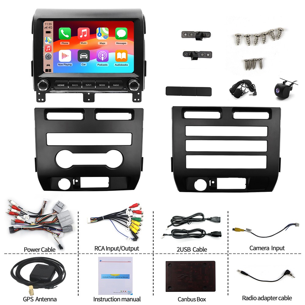 10” For 2009-2012 Ford F150 WiFi Apple Carplay Radio Android 15 FM RDS GPS AHD