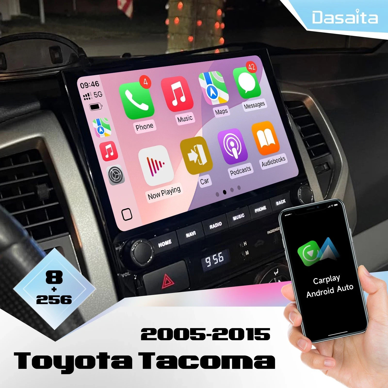 Dasaita 10.2″ Vivid 13 Car Radio Stereo for Toyota Tacoma 2005-15 GPS 8G+256G