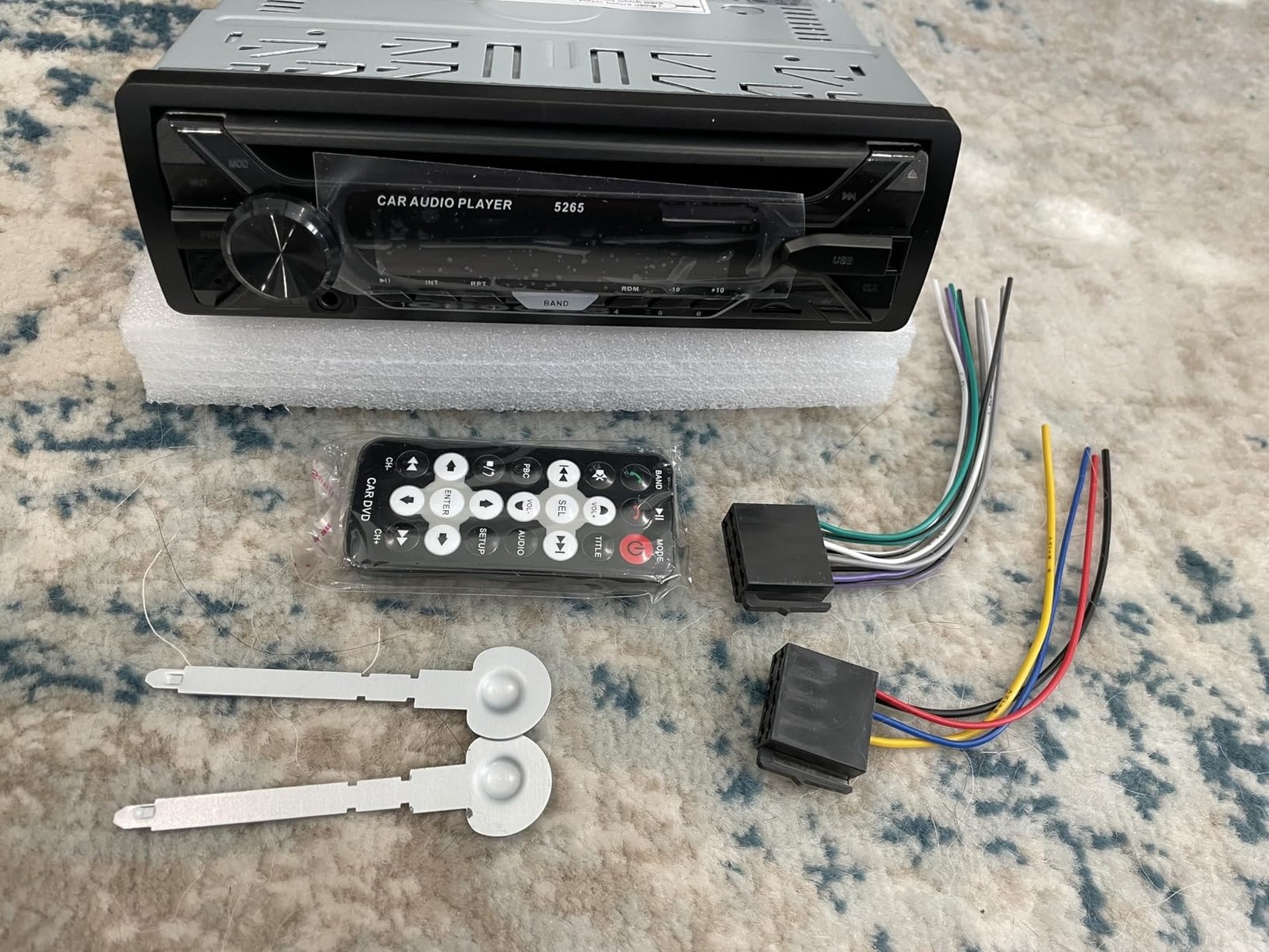 Single 1Din Bluetooth Car Stereo with CD DVD Player AM/FM Radio SD Card Playback
