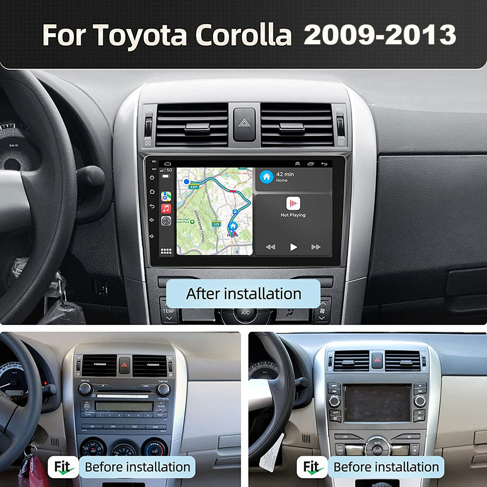 For 2009-2013 Toyota Corolla Android 13.0 Carplay Car Stereo Radio GPS Navi WIFI