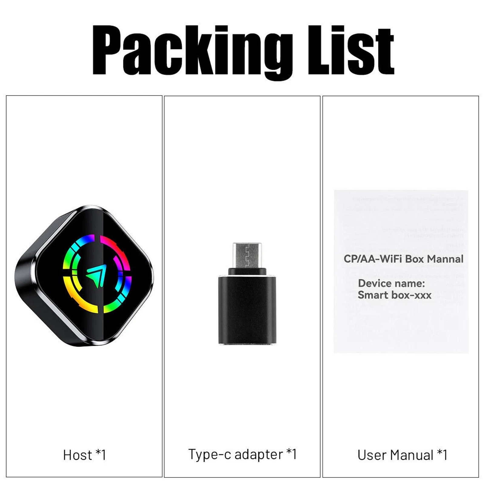 Wireless CarPlay Dongle Adapter Plug Play Bluetooth 5.0 for iOS Android Auto Car