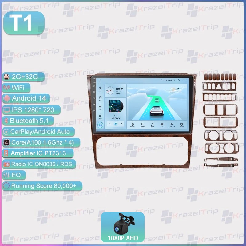Car Radio for Benz W202 S202 C180 C200 C220 Sedan Wagon 1992-2001 Carplay GPS