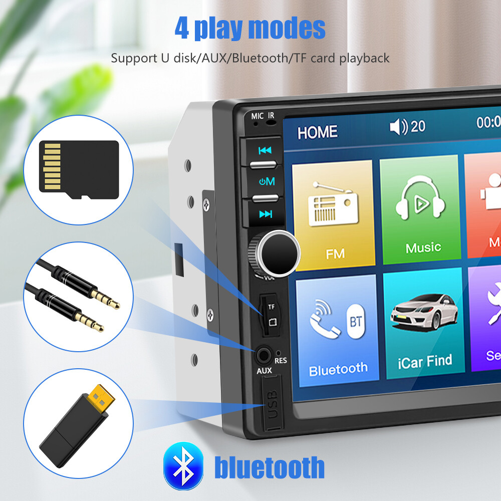 Radio Estereo De Pantalla Coche Carro Auto MP5 Tactil 2 DIN Bluetooth Con Camara