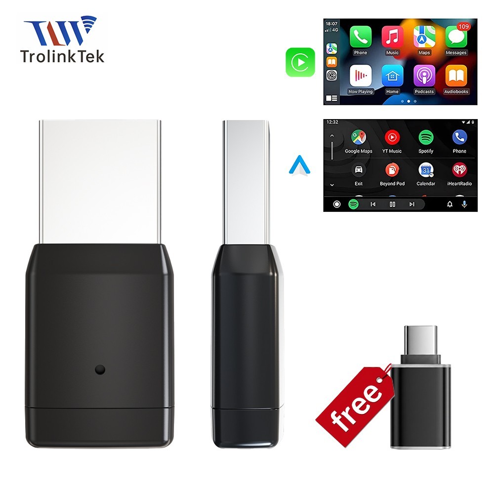 NEW Wireless USB Carplay Adapter Dongle For iPhone Apple Android Auto Plug &Play