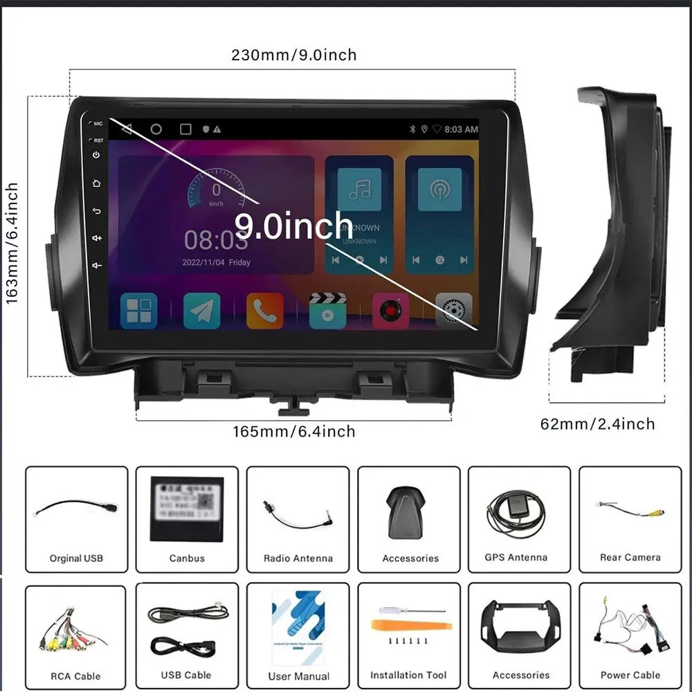 Head Unit Carplay For 2013-2019 Ford Escape Android 15 Car Stereo Radio GPS Navi