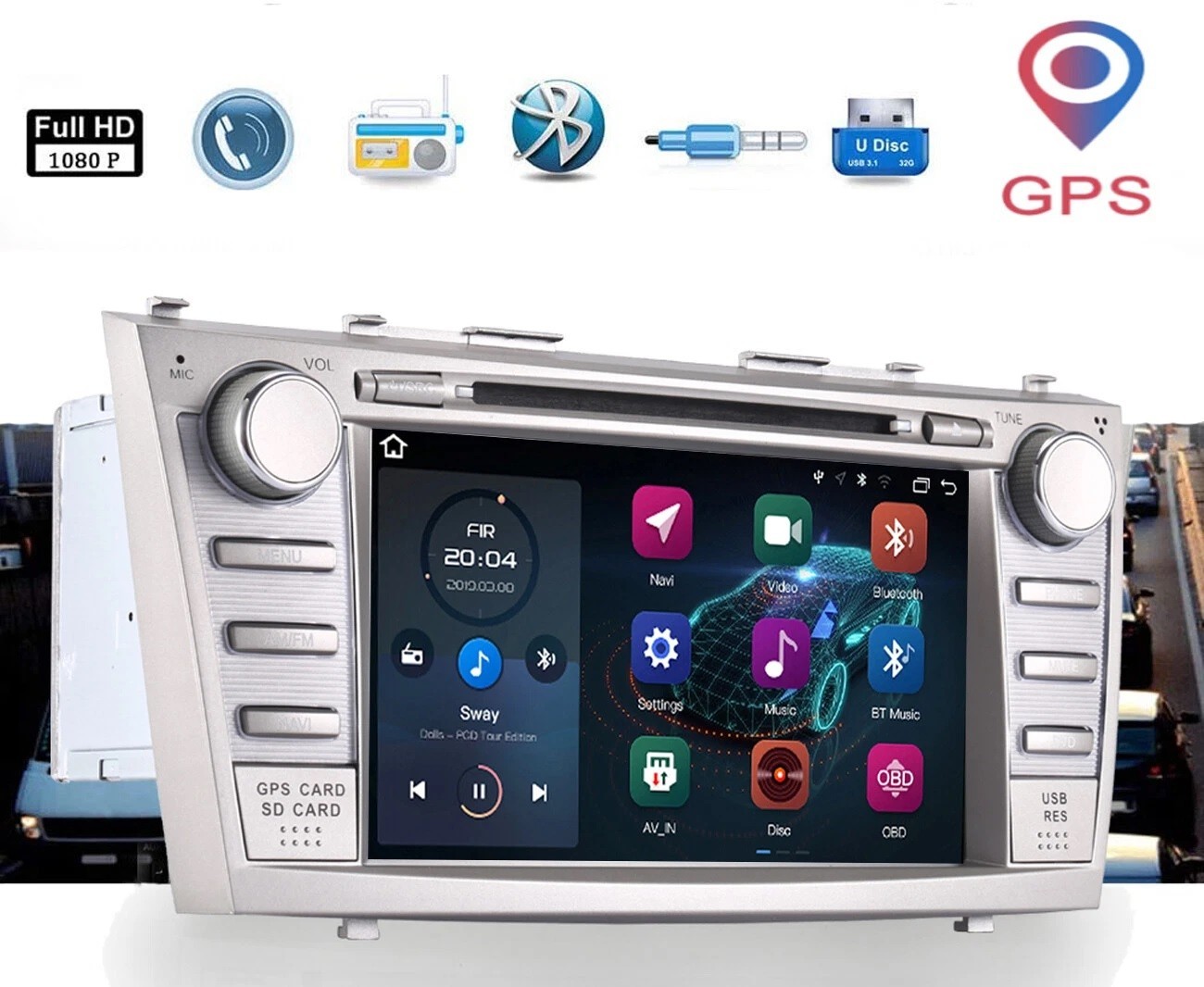 8″ For Toyota Camry CD DVD GPS BT Cars Radio Stereo 2007 2008 2009 2010 2011