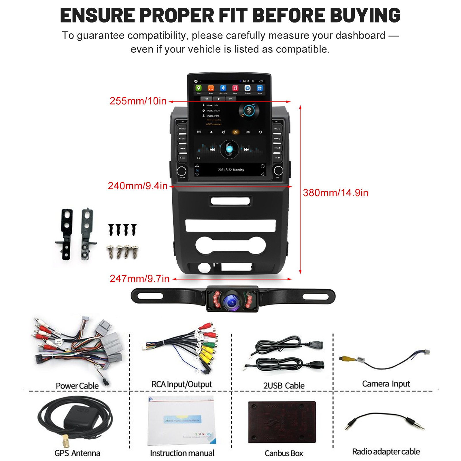 Fit for Ford F150 2009-2014 Android 13 Carplay Car Stereo GPS Navi Radio WIFI BT