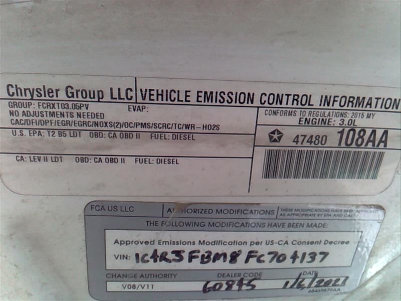 OEM VP4 NAV Radio Display And Receiver 8.4 15 GRAND CHEROKEE UCONNECT