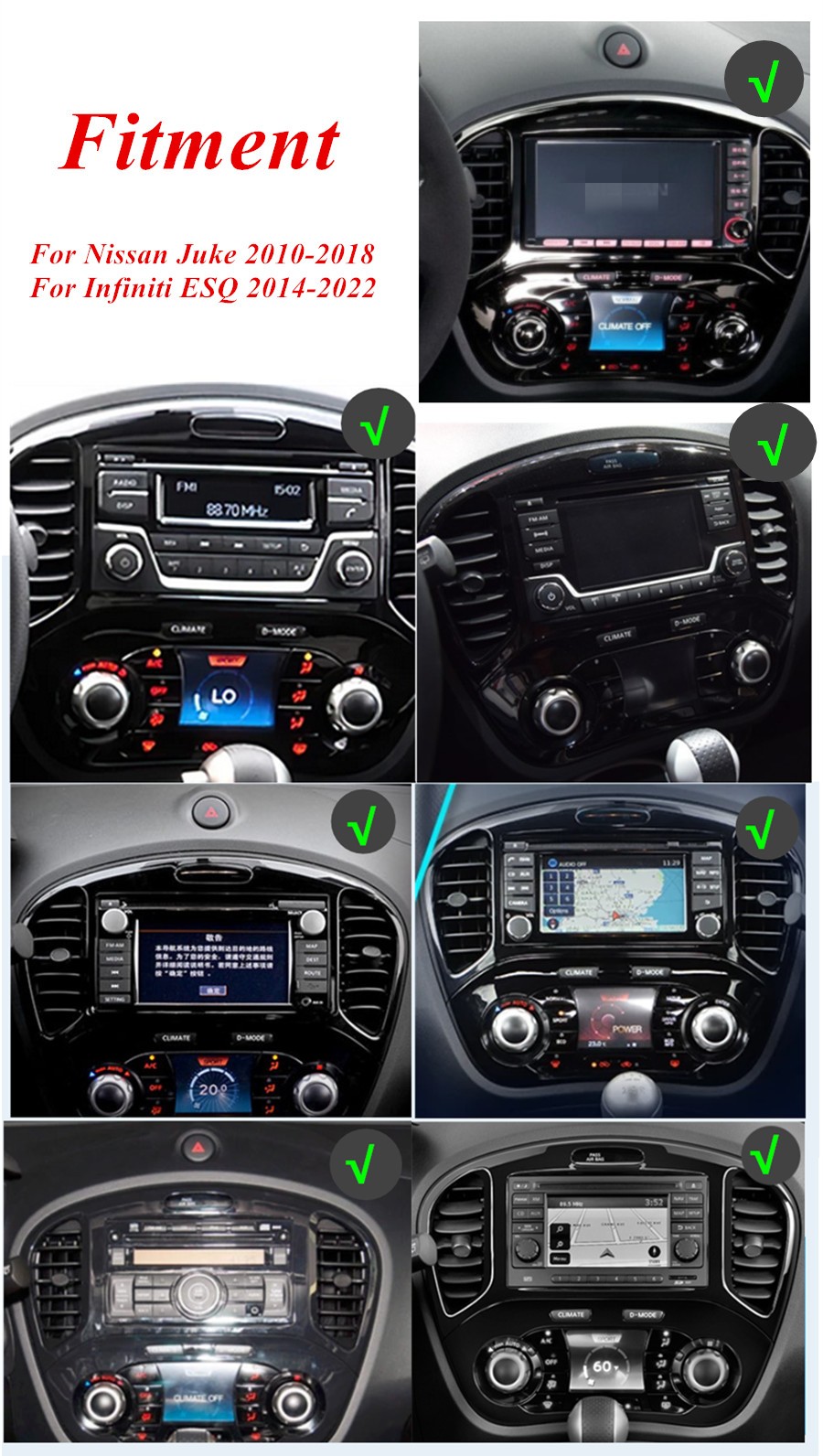 9.7” Vertical Screen Car MP5 Player BT FM RDS Fit For Infiniti ESQ 2014-2022