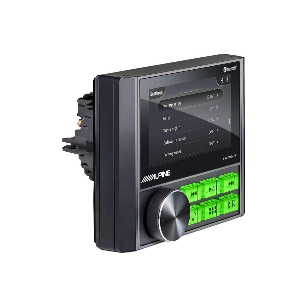 Alpine KAC-CMD-CTR Audio Receiver with Universal Marine Speaker Pods – Pair