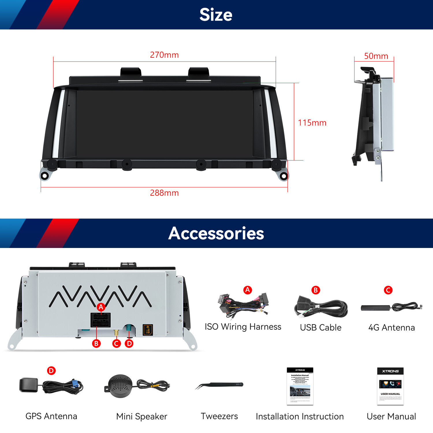8.8″ Android 14 Car GPS Stereo 8Core 4+64GB CarPlay For BMW X3 F25 CIC 2011-2013