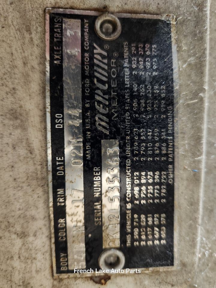 AM Radio Untested Fits 62 METEOR 1288872