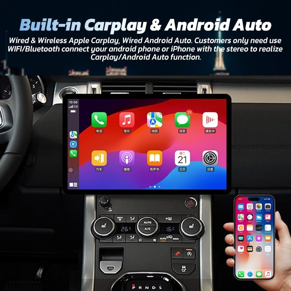 13″ Android Car Radio Carplay GPS Navi Screen For Range Rover Evoque 2011-2019