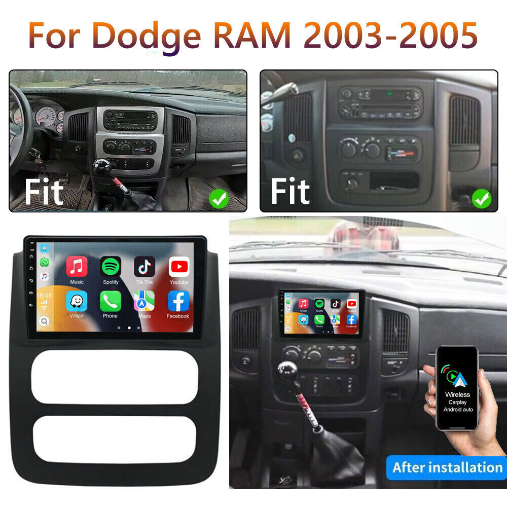 For 2002-2004 2005 Dodge Ram Radio Stereo Apple CarPlay Android Auto Navi FM GPS