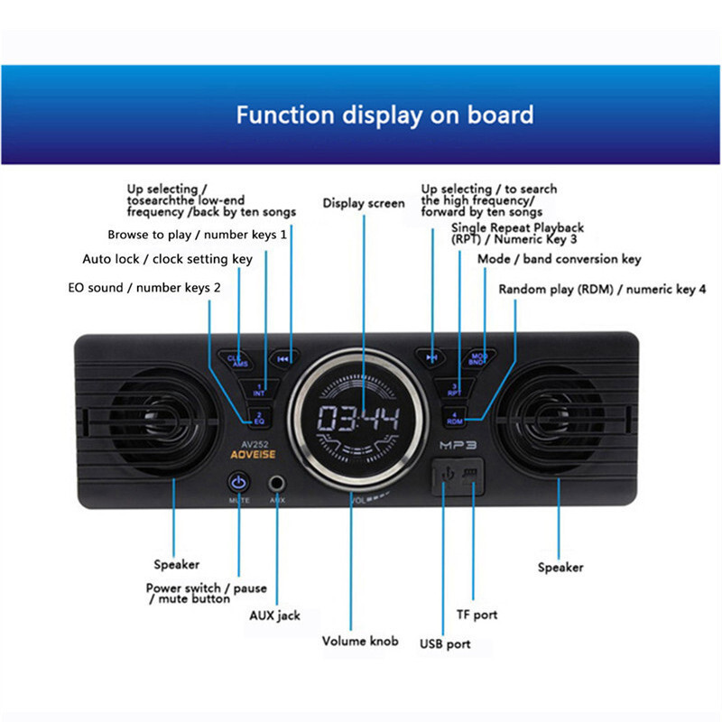 1 DIN Car Stereo Radio MP3 WMA Player Bluetooth hands-free FM USB AUX In-dash