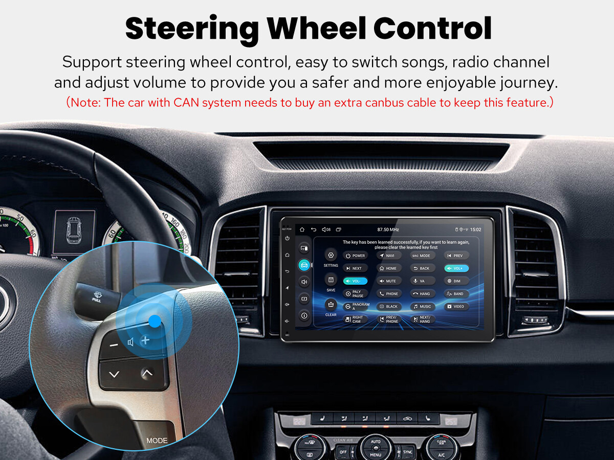 JOYING 9 Inch Double Din Universal Android 12 Radio Support FM Bluetooth HDMI SD