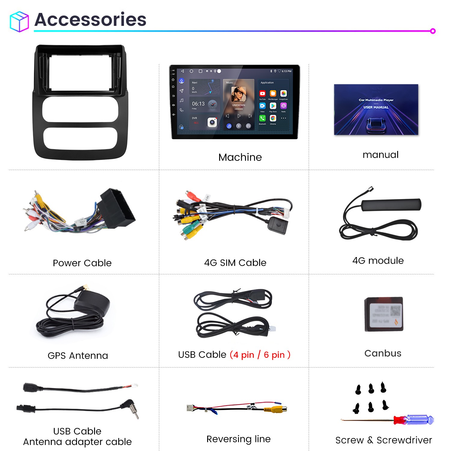 Carplay 6+128G Android 15 Car Stereo Radio GPS Navi WIFI For Dodge RAM 2002-2005