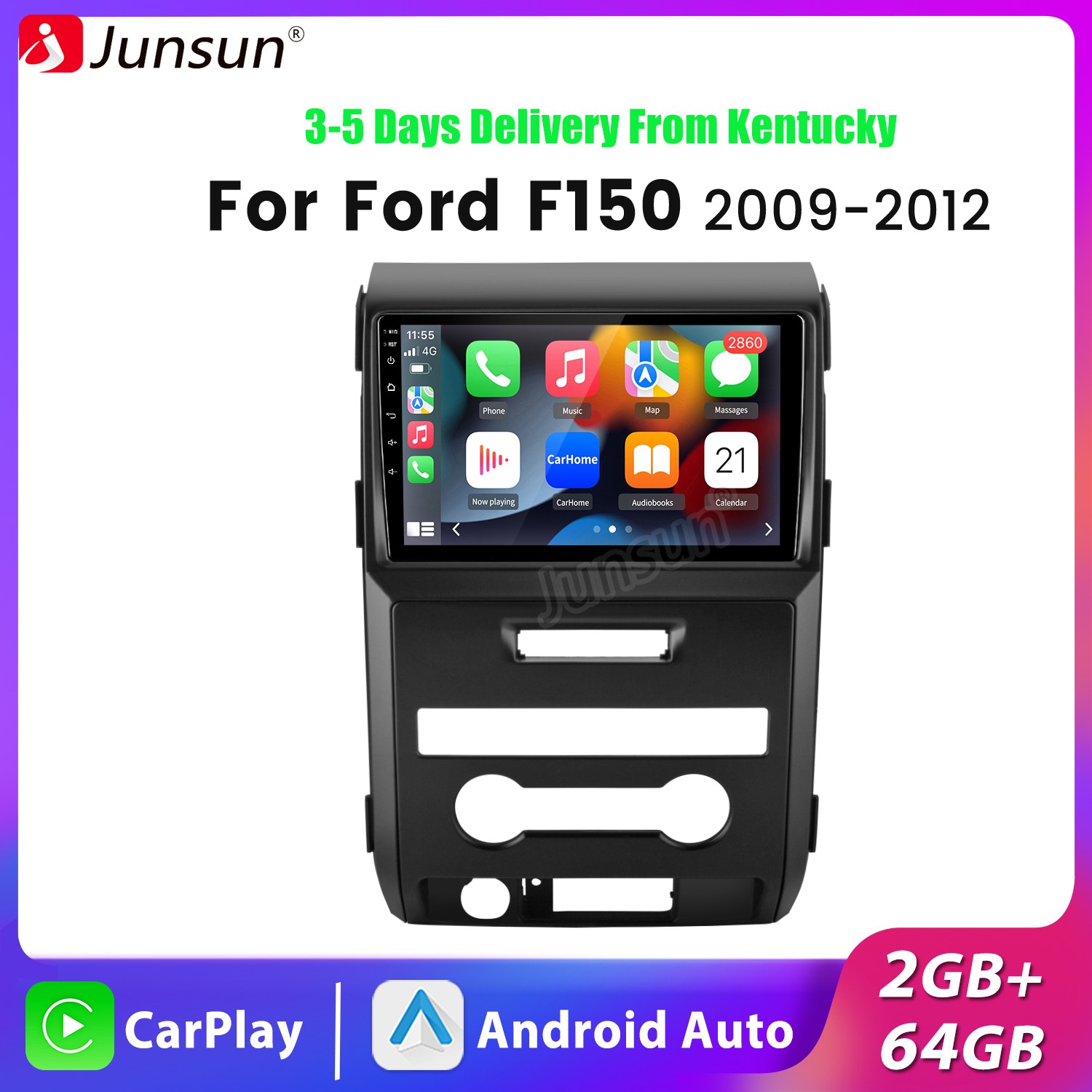 For Ford F-150 F150 2009-2012 Android15 2+64GB Carplay Car Stereo Radio GPS Navi