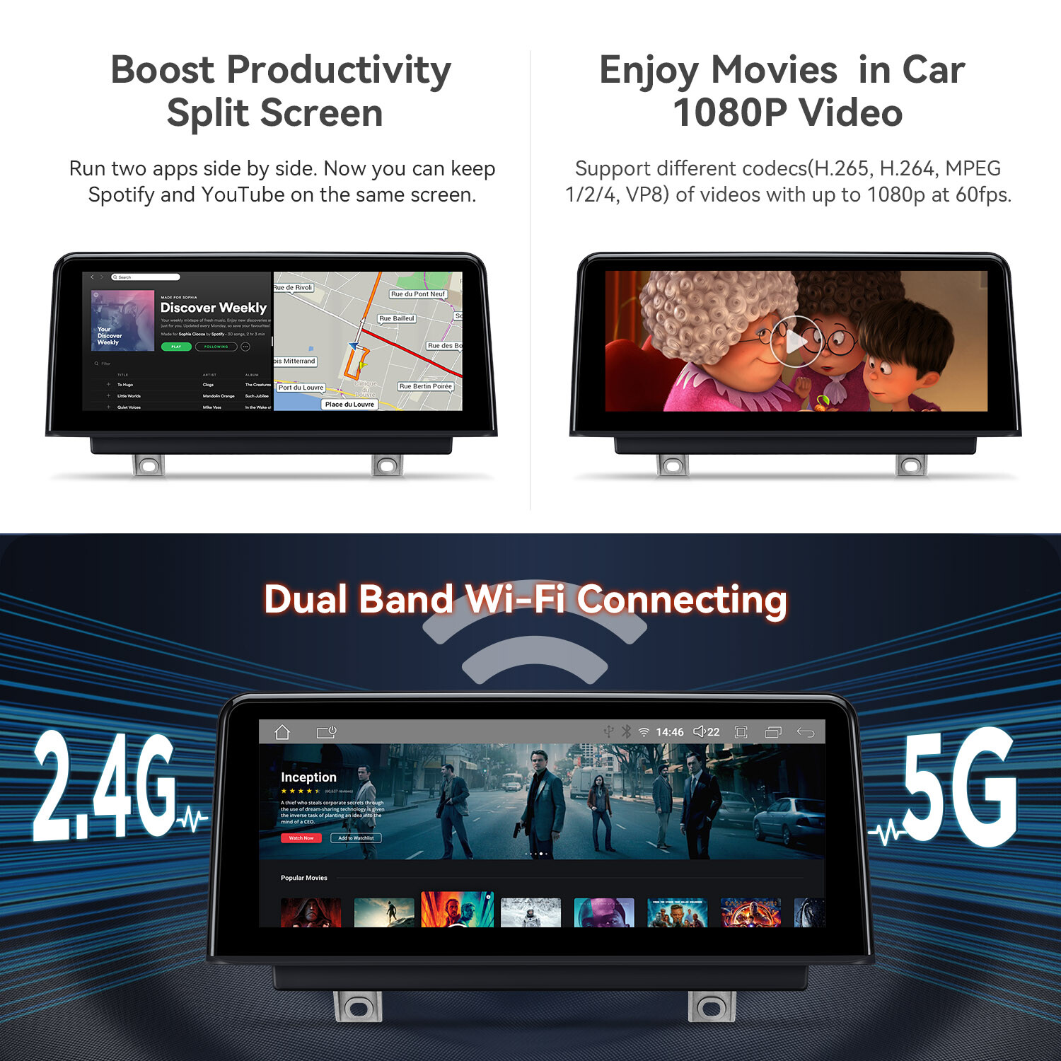 8Core Car Stereo CarPlay Android 14 GPS Navi For BMW 1/2 er F20 F21 F22 F23 NBT