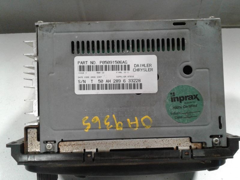 Audio Equipment Radio Receiver Radio ID Rbk Fits 02-07 CARAVAN 1353537