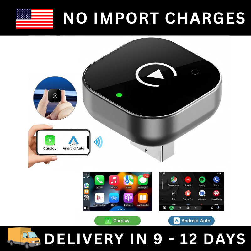Wireless CarPlay Adapter for Apple iPhone & Android Auto USB Adapter Plug & Play