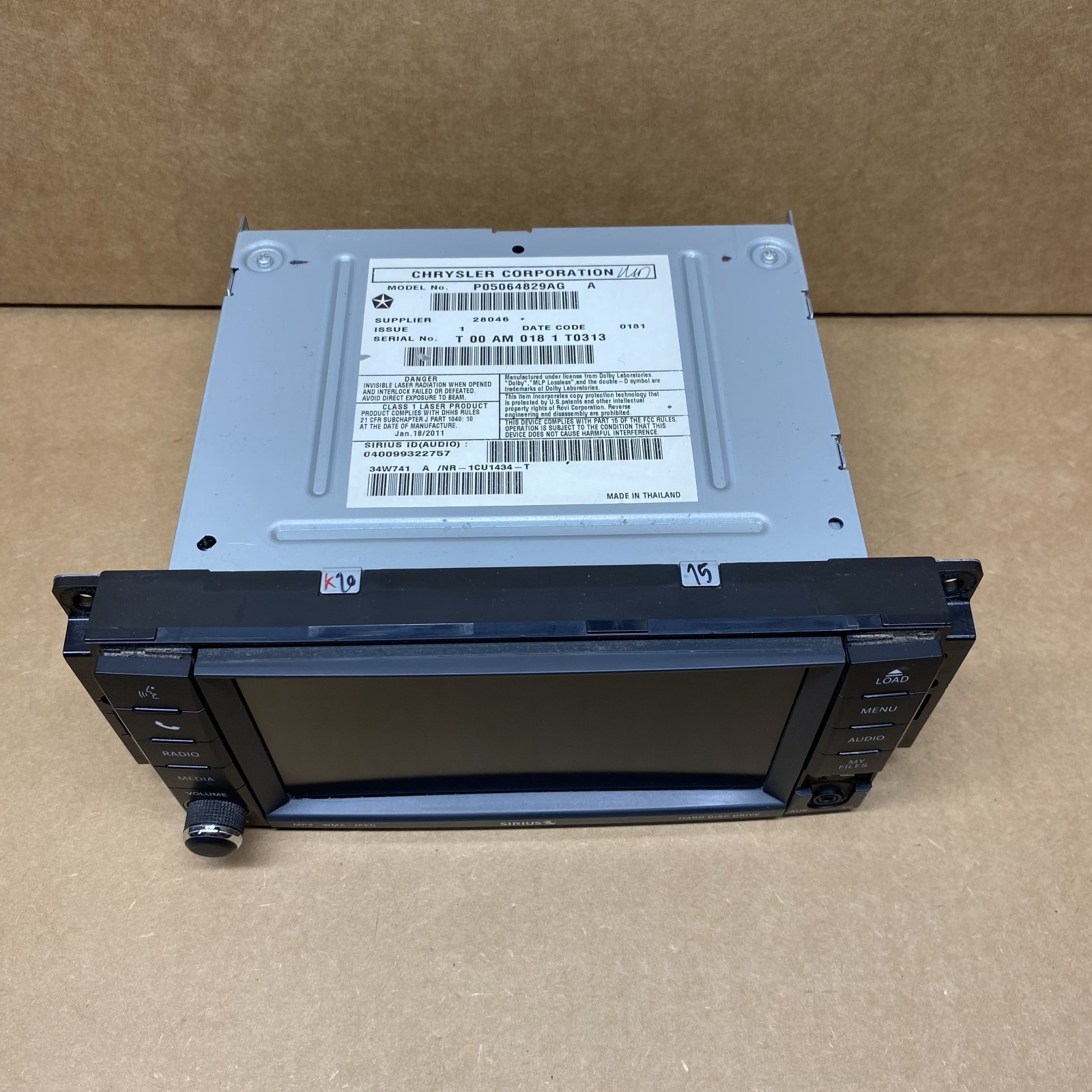 10-18 Chrysler Dodge RHB MgGig Navigation High Speed Radio P05064829AG
