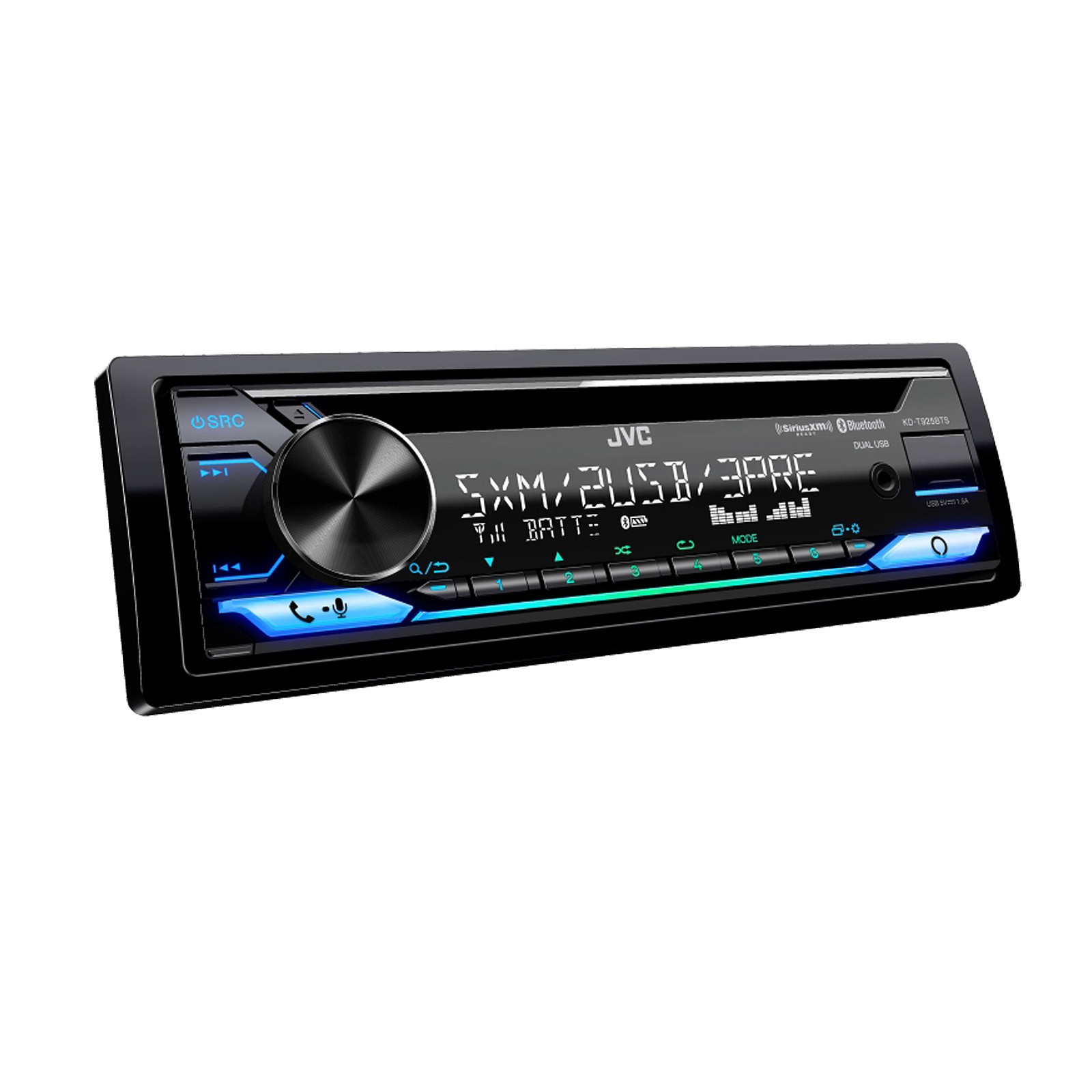 JVC KD-T925BTS Single DIN Bluetooth CD Player USB AUX AM/FM Stereo Receiver