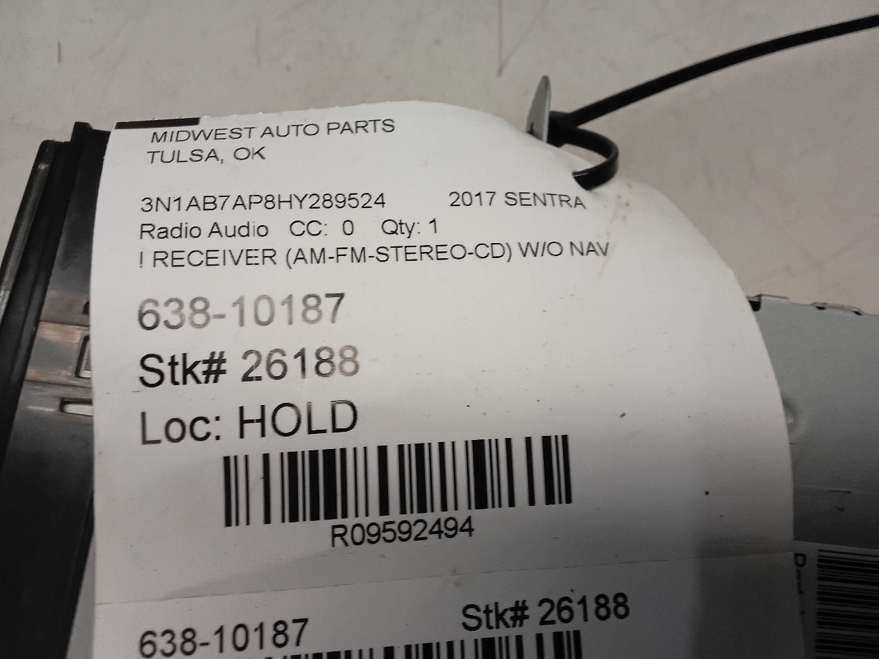 Audio Equipment Radio Receiver Am-fm-stereo Fits 17-19 SENTRA 9592494