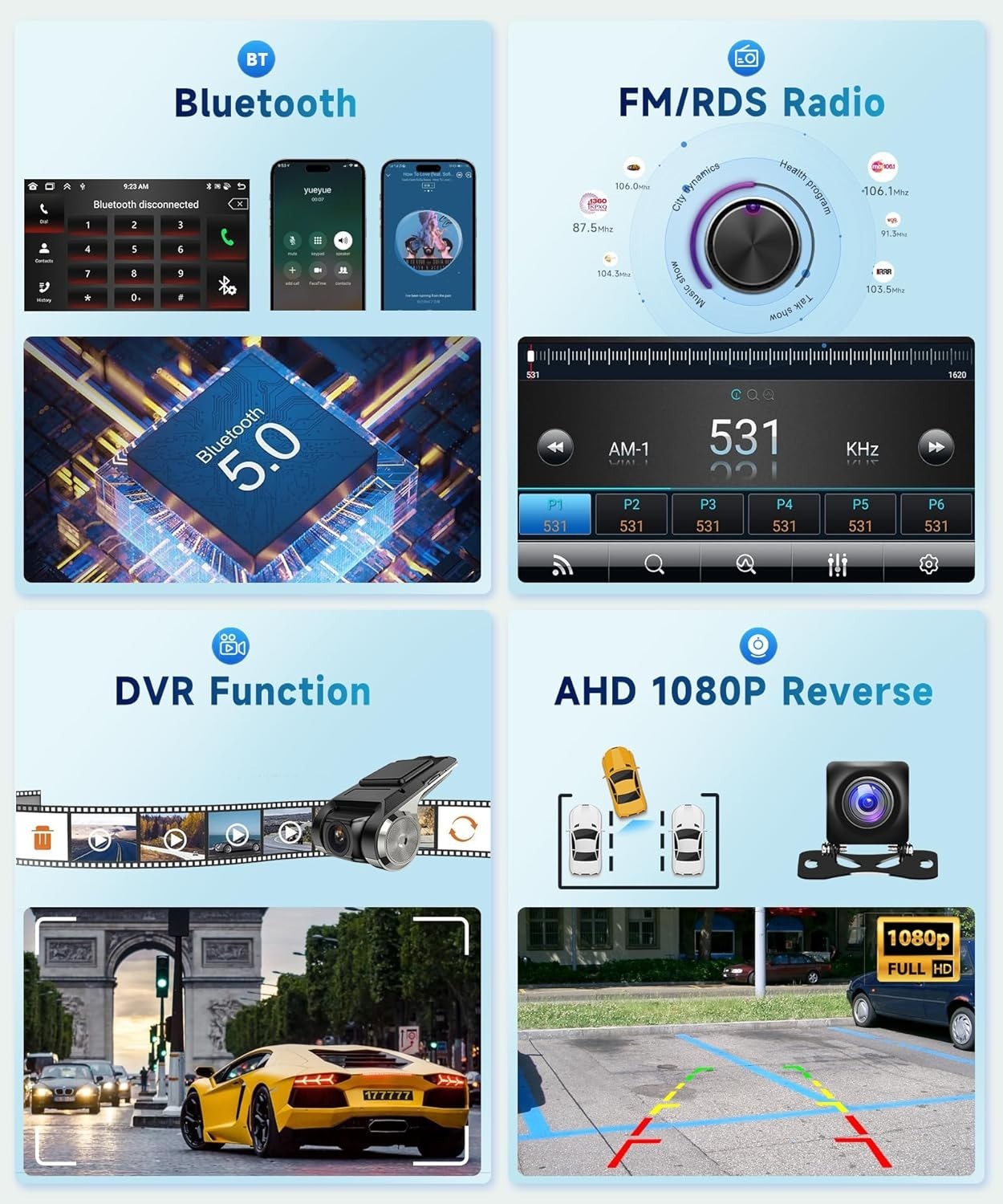 VW Passat Jetta Tiguan 8-Core Car Radio: Wireless CarPlay, GPS, HD Rear Camera