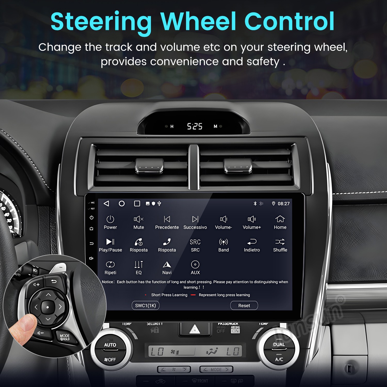 8Core 6+128G Android14 Carplay Car Stereo Radio GPS Nav For Toyota Camry 12-2014