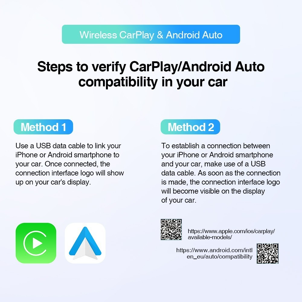 USB Wireless CarPlay Adapter for Apple iPhone & Android Auto Dongle Plug＆Play US