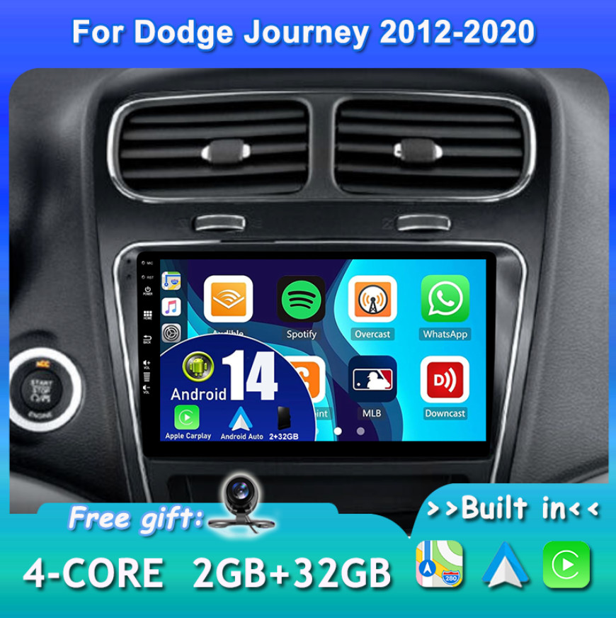 9″ For Dodge Journey 2012-2020 Android 14 Car Stereo Radio GPS Navi Carplay 32GB