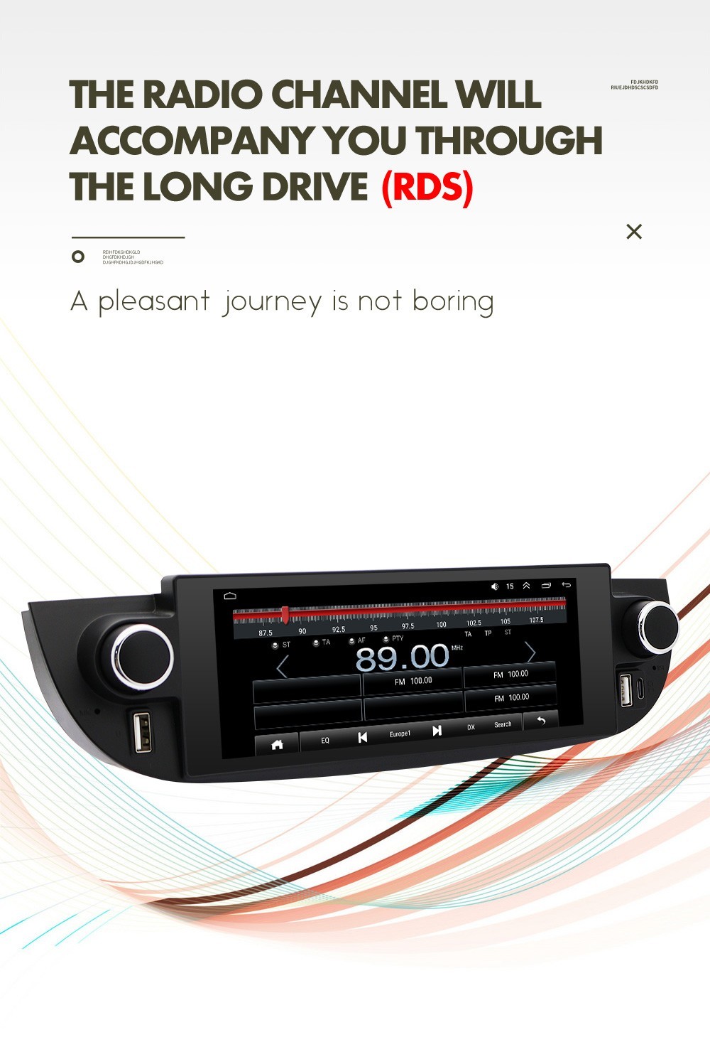 Car Radio Type-c For Fiat 500 2007 to 2015 Wireless CarPlay Android Auto GPS